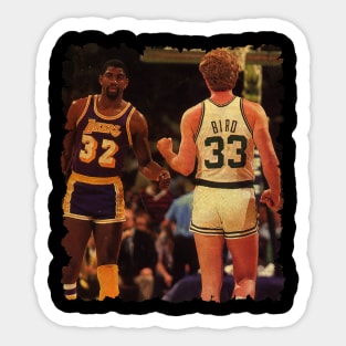 vintage magic johnson and larry bird Sticker